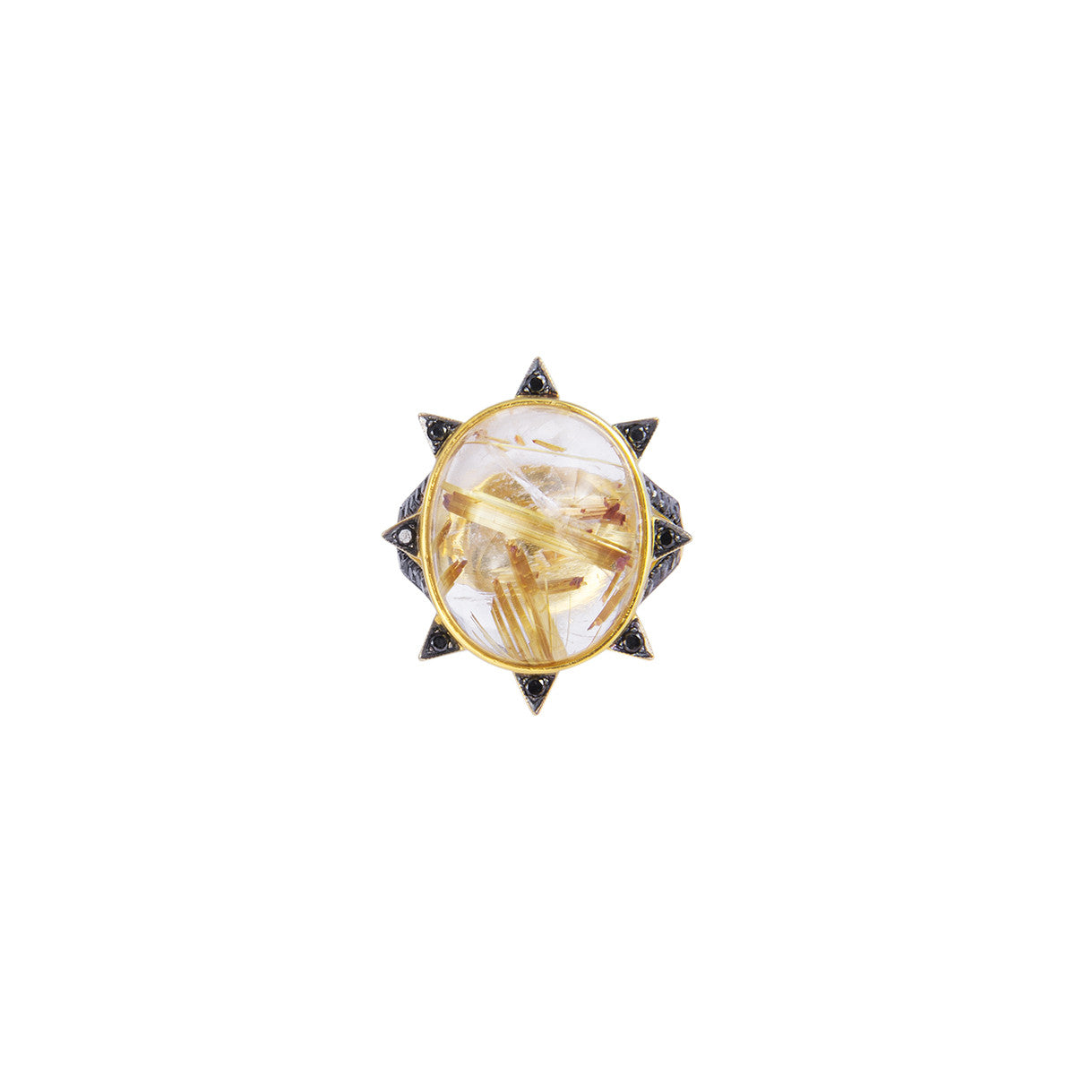 Rutile Starburst Oval Ring
