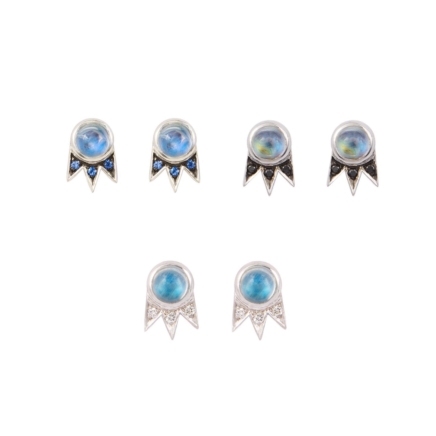 Starburst Stud Round Cabochon Earring