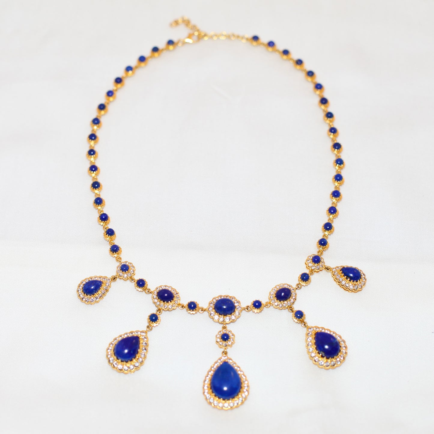 Scalloped Teardrop Statement Necklace