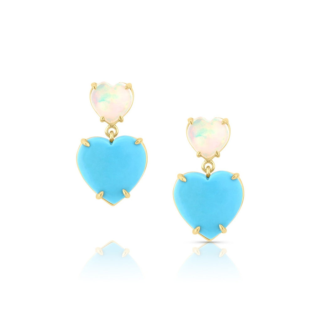 Double Heart Gemfetti Earring