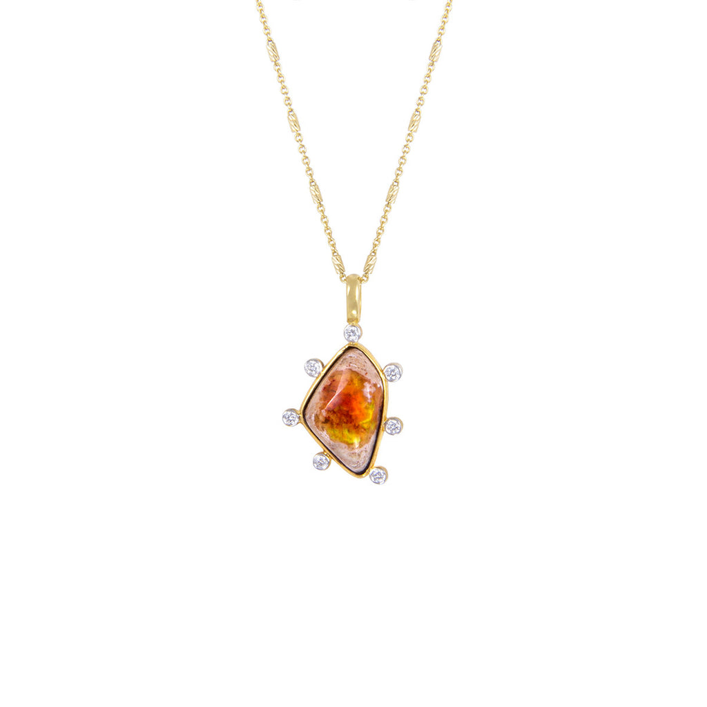 Orange Opal Space Bubble Pendant