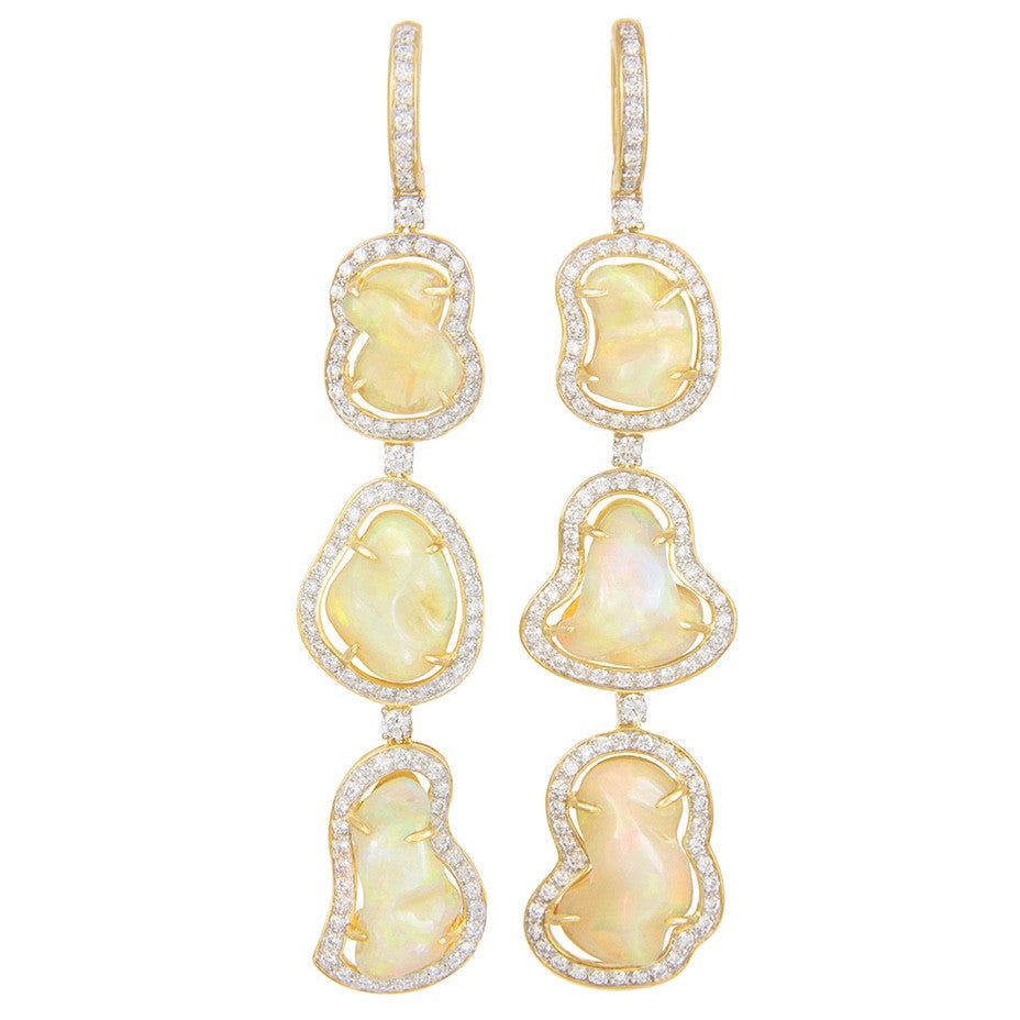 Tumbled Opal Earrings