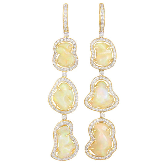Tumbled Opal Earrings