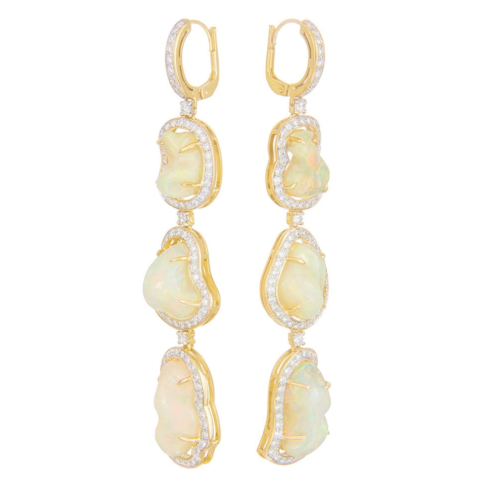 Tumbled Opal Earrings