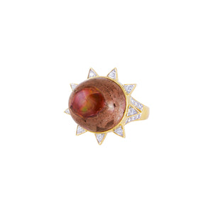 Orange Opal Starburst Ring