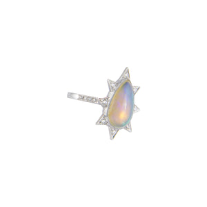 Pear Shape Starburst Ring