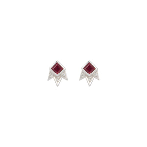 Starburst Stud Princess Cut Earring