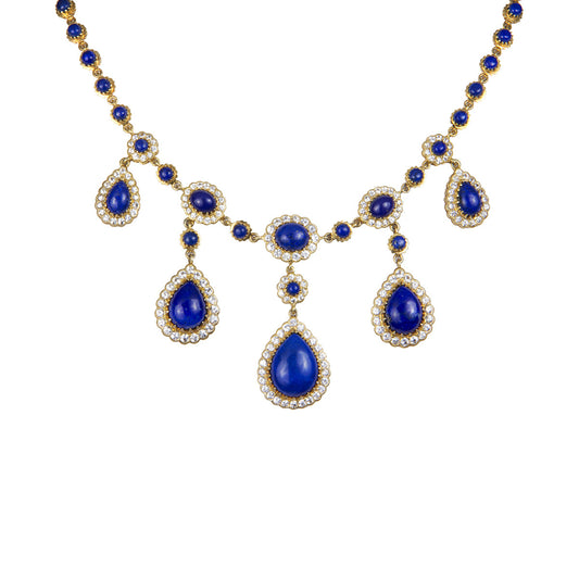 Scalloped Teardrop Statement Necklace