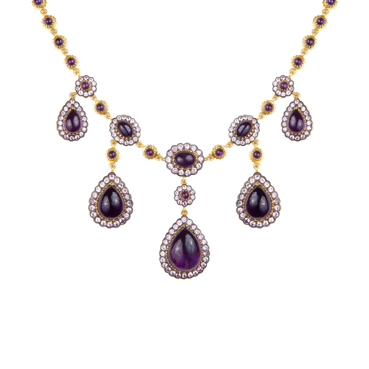 Scalloped Teardrop Statement Necklace