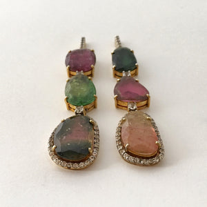 Tourmaline Polki Earring