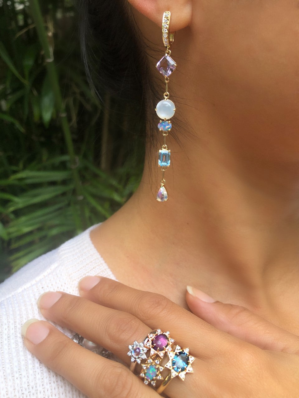 4 Stone Gemfetti Earring