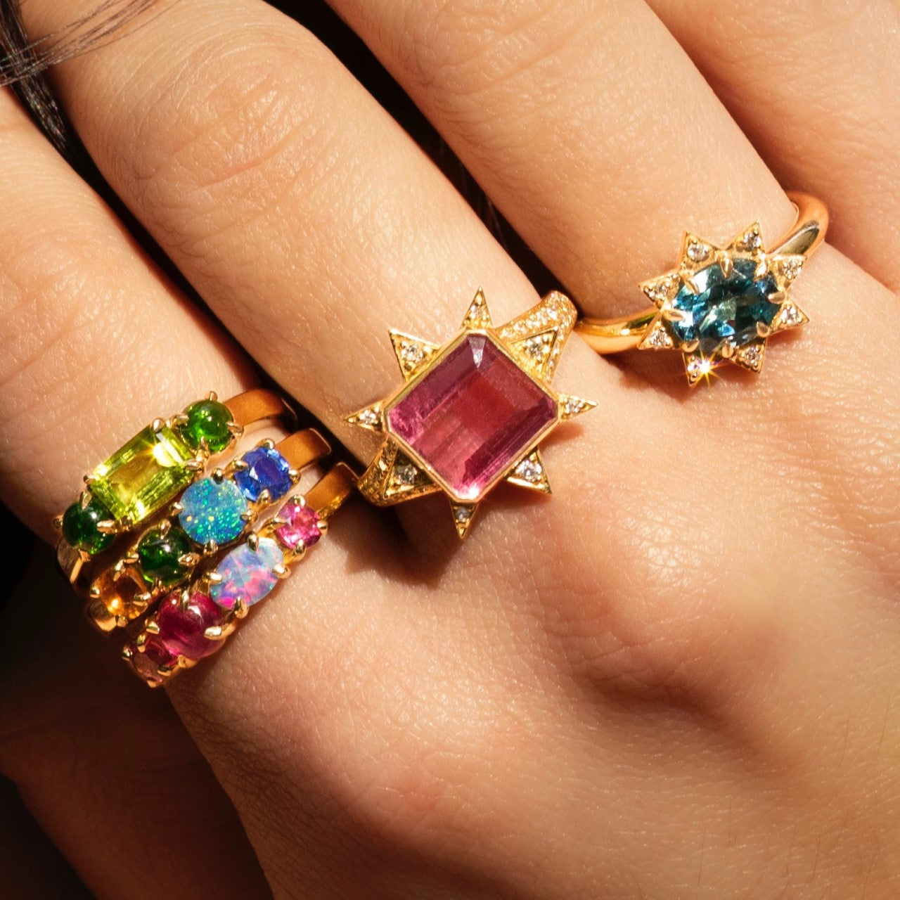 3 stone Gemfetti ring